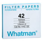 PAPEL FILTRO WHATMAN N°42, DIÁMETRO: 125MM X 100 UNIDADES